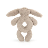 BASHFUL BEIGE BUNNY RING RATTLE (RECYCLED FIBERS)