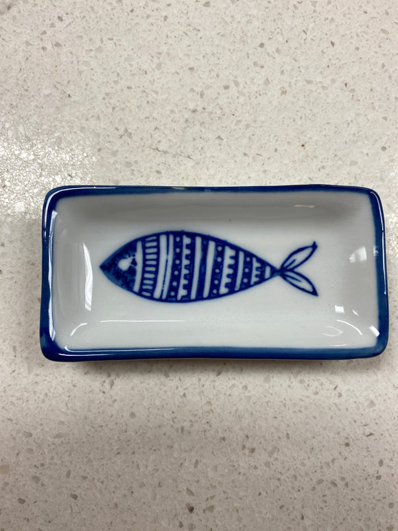 30% OFF - Blue fish condiment dish