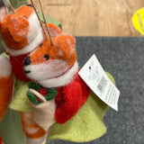 2 ASST'D DRESSED FELT FOX CHARACTERS ORNS. CARRYING TREE AND BASKET (6 IN)#7