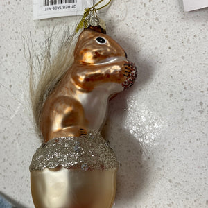 Squirrel on Acorn ornament