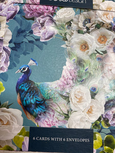 NORTH+SOUTH - PEACOCK NOTECARDS (BLUE)
