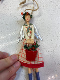 Country dress Angel with bucket or basket(#1)
