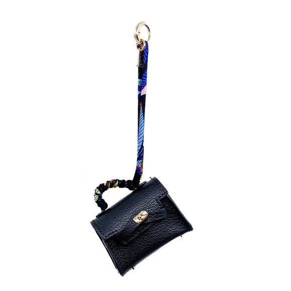 Mini Birkin Purse Charm in Black