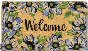 Floral "Welcome" doormat