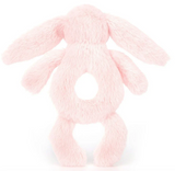 BASHFUL PINK BUNNY RING RATTLE