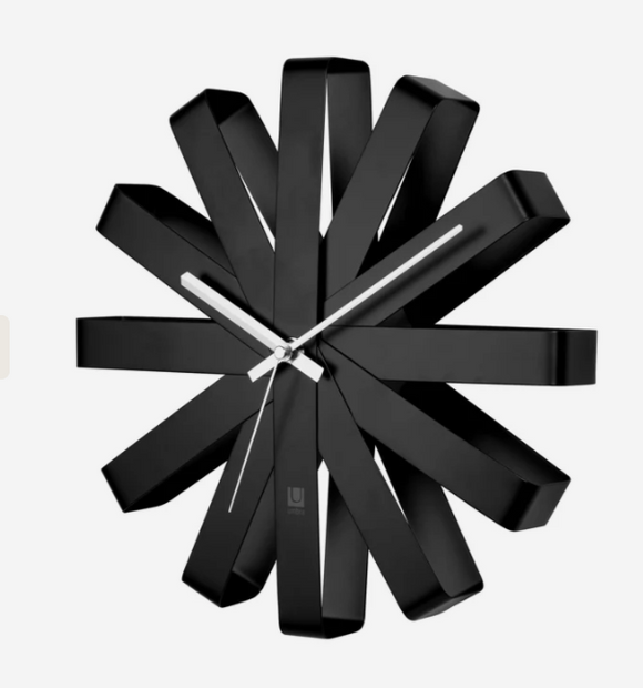 Ribbon Wall Clock, Black