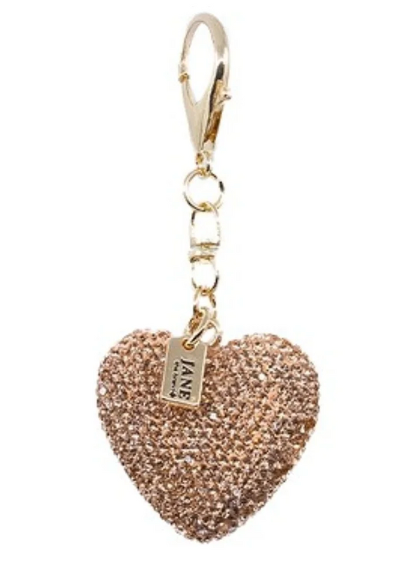 Metal Sparkle Heart Charm in Bronze