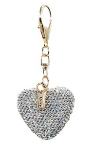 Metal Sparkle Heart Charm in Silver