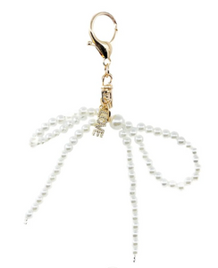 Pearl Bow Single Strand Charm in White