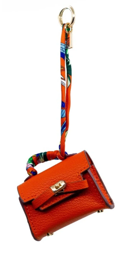 Mini Birkin Purse Charm in Orange
