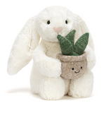 Cream Bunny with Plant