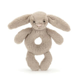 BASHFUL BEIGE BUNNY RING RATTLE (RECYCLED FIBERS)