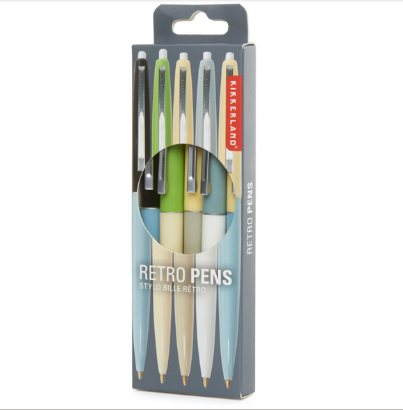 Retro Pens - Set of 5