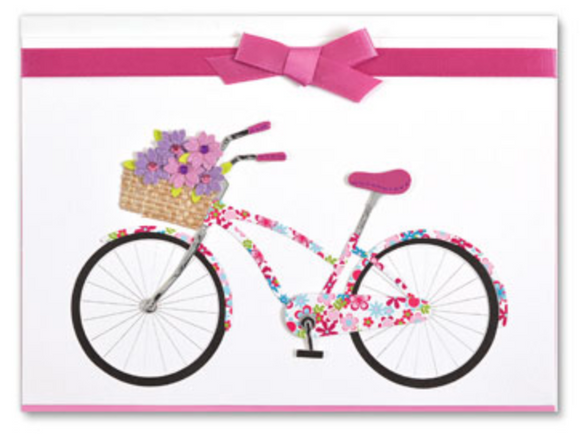 Handmade Bike w Basket of Flowers, BL