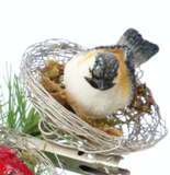 Bird in Nest Clip on Ornament