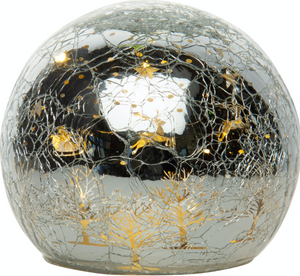 Crackle Glass Dome - Forest Scene