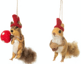 Assorted Felt Squirrel Ornaments