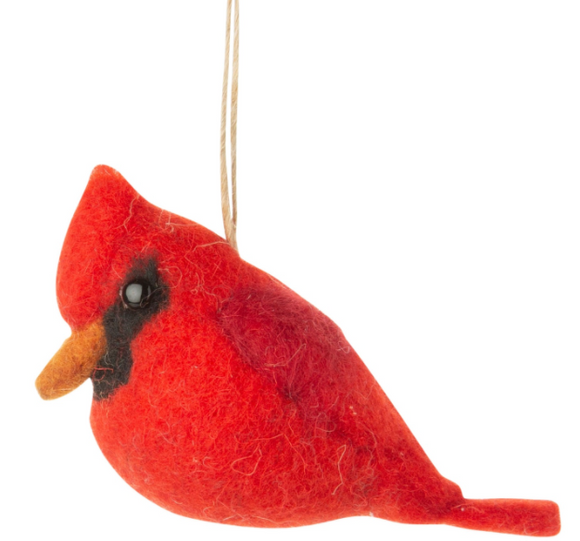FELT CARDINAL ORNAMENT 3.5 IN  12