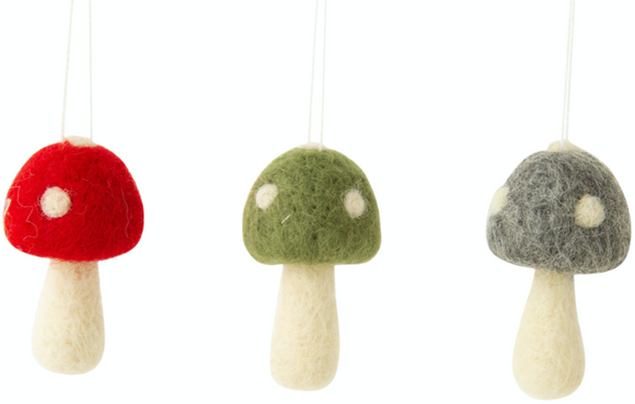 Assorted Felt Mushroom Ornaments