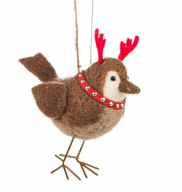 Bird with Antlers Ornament