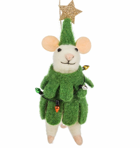 Mouse in Tree Suit Ornament