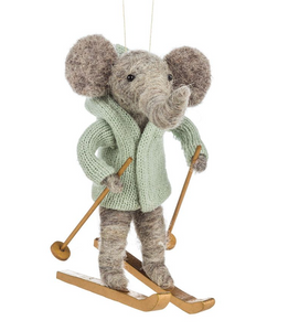 Skiing Elephant Ornament