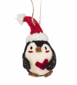 Roly Penguin with Heart Ornament