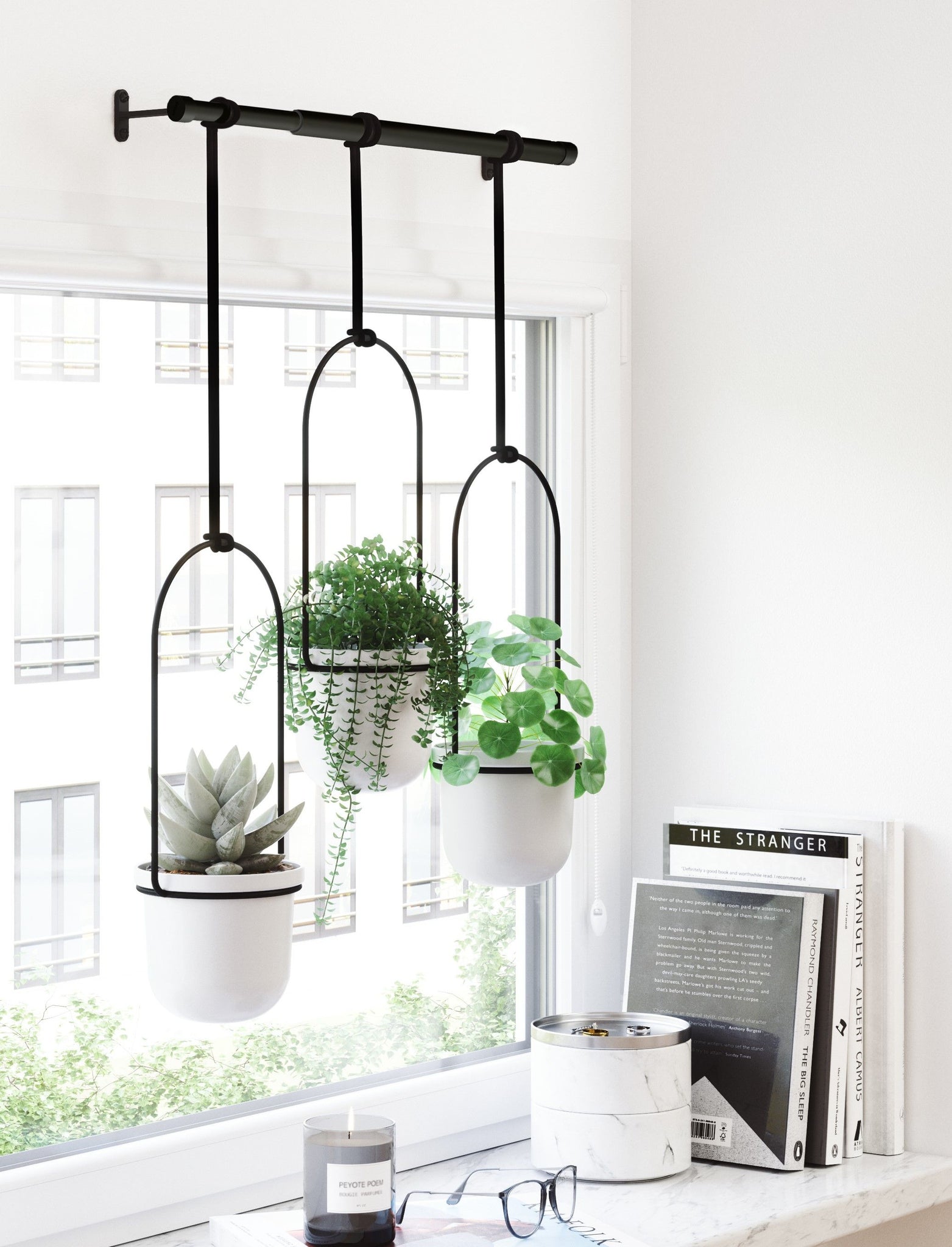 3 pot family planter Triflora 3 Hanging Planters & Rod – St.Clair Greetings